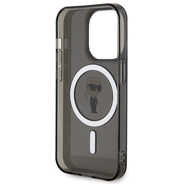 Etui Karl Lagerfeld KLHMP15LHFCKNOK iPhone 15 Pro 6.1" czarny/black hardcase IML Ikonik MagSafe Case