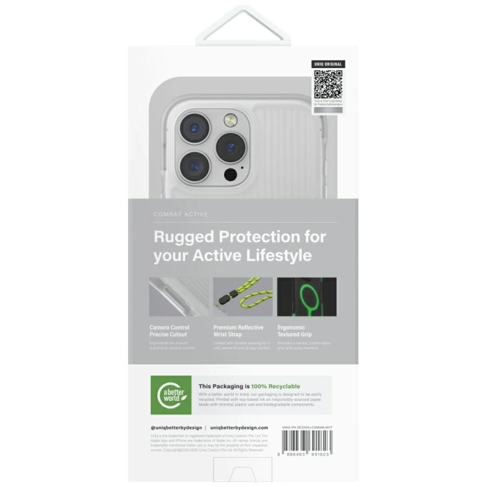 Etui UNIQ Combat Active do iPhone 16 Pro Magclick Charging lume white