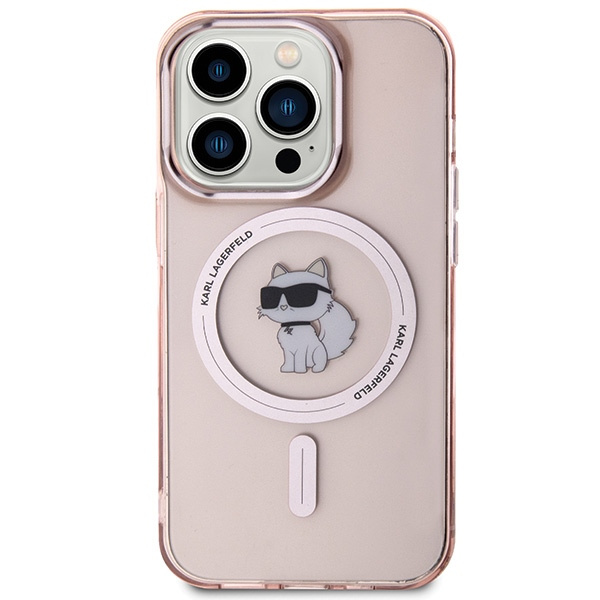 Etui Karl Lagerfeld KLHMP15XHFCCNOP iPhone 15 Pro Max 6.7" różowy/pink hardcase IML Choupette MagSafe Case