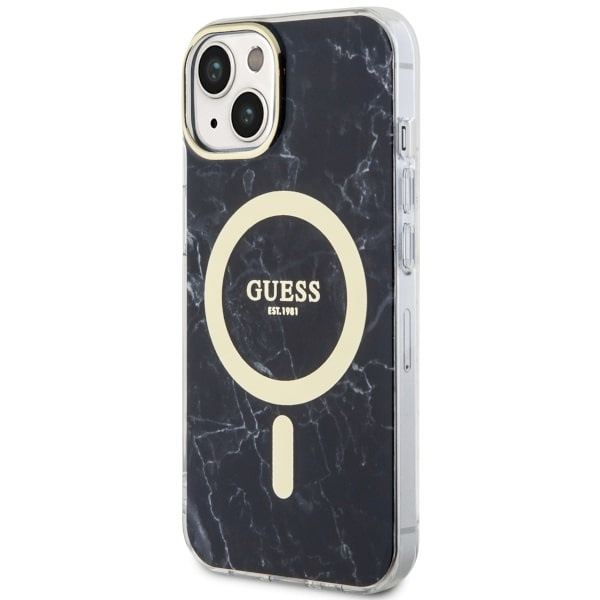Etui Guess GUHMP14SPCUMAK iPhone 14 6.1" czarny/black hardcase Marble MagSafe Case
