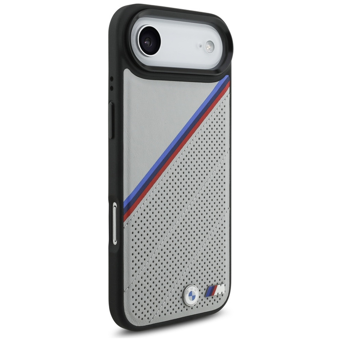 Etui BMW M Tricolor Metal Logo MagSafe   do iPhone 17 Air szary