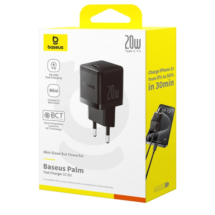 Ładowarka sieciowa Baseus Palm 20W USB-C - czarna