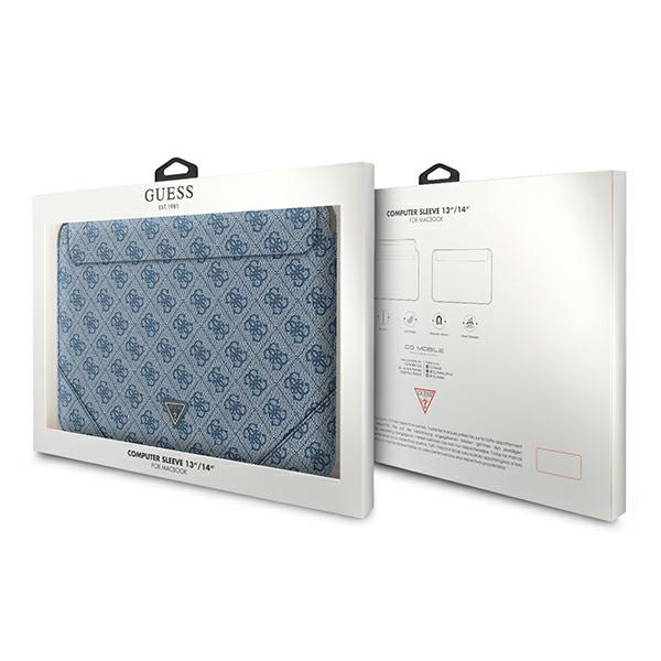 Torba GUESS Laptop 13 14 Sleeve 4G Uptown Triangle Logo Niebieski