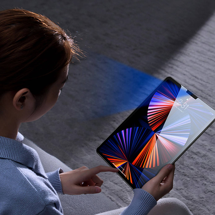 Baseus 2x Full-glass film 0,3mm folia do iPad Pro 12.9'' 2021 (5 gen.) / 2020 (4 gen.) / 2018 (3 gen.) z zestawem montażowym