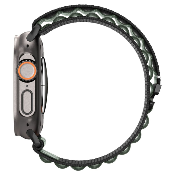 PASEK SPIGEN WBF1 BAND APPLE WATCH 6 / 7 / 8 / 9 / 10 / SE / ULTRA 1 / 2 (44 / 45 / 46 / 49 MM) BLACK/GREEN
