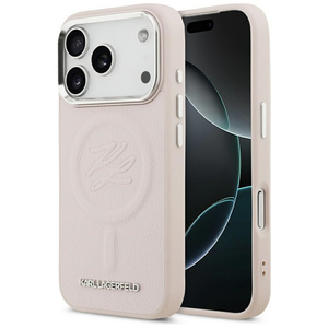 Etui Karl Lagerfeld Initial & Metal Logo MagSafe do iPhone 17 Pro Max różowy