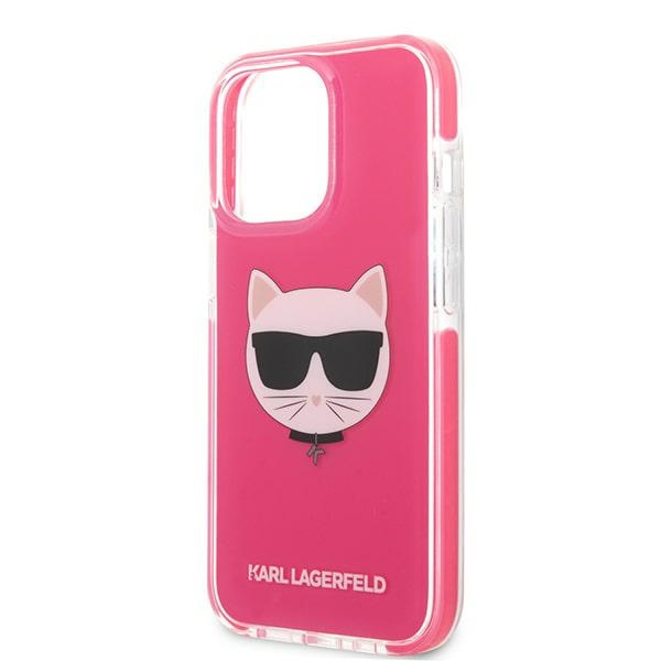 Etui KARL LAGERFELD Apple iPhone 13 Pro Max Choupette Head Fuksja Różowy Hardcase