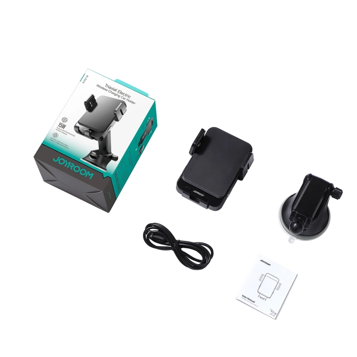 Uchwyt Joyroom JR-ZS219 elektryczny z ładowarką indukcyjną 15W na deskę rozdzielczą - czarny