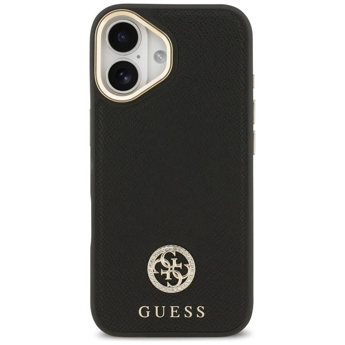 Etui Guess Grained Strass Logo MagSafe   do iPhone 17 czarny