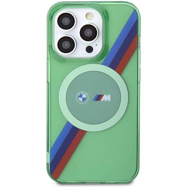 Etui Bmw Bmhmp15lhdtn Iphone 15 Pro 6.1" Zielony/green Hardcase M Tricolor Stripes Magsafe Case