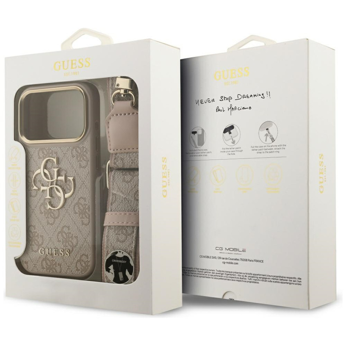 Etui Guess 4G Big 4G Classic Logo Big    Strap Metal Buttons do iPhone 17 Pro różowy