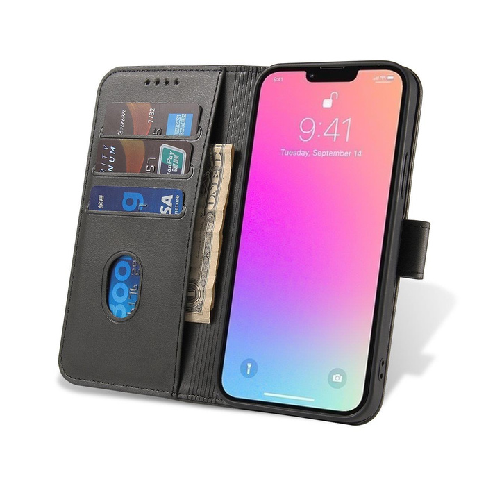 Etui z klapką i portfelem Magnet Case do Oppo A98 5G - czarne