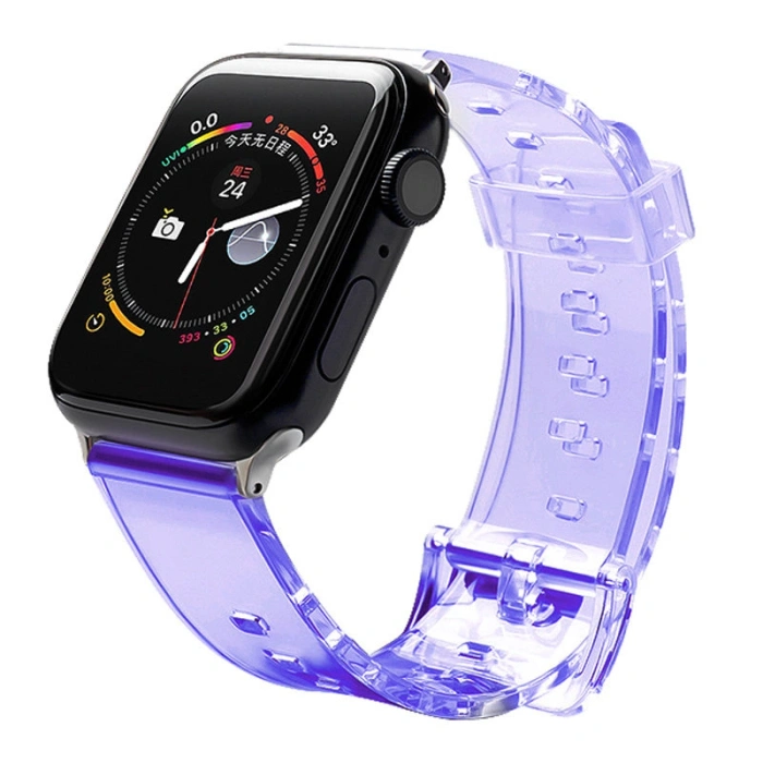 Pasek silikonowy bransoleta bransoletka Strap Light do zegarka Apple Watch 42 / 44 mm - fioletowy