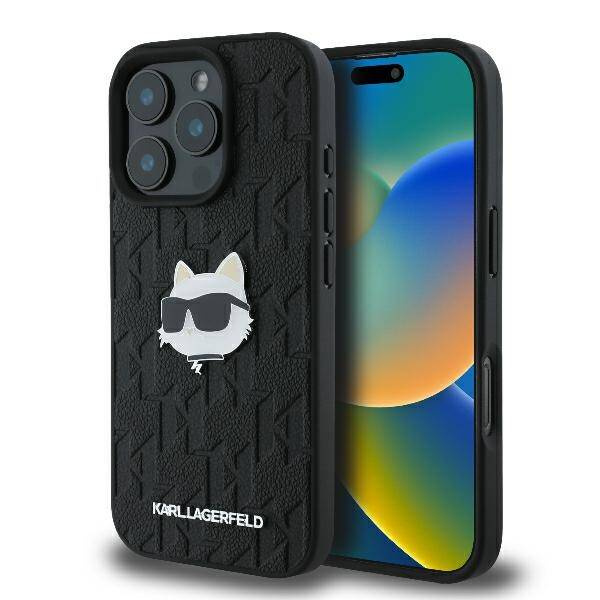 Etui Karl Lagerfeld iPhone 16 Pro Max 6.9" czarny/black hardcase Monogram Choupette Head Pin