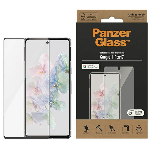 PanzerGlass Ultra-Wide Fit Pixel 7 Screen Protection Antibacterial czarny/black 4772