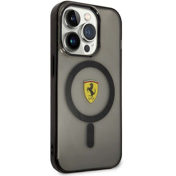 Etui Ferrari FEHMP14LURKK iPhone 14 Pro 6,1" czarny/black hardcase Translucent Magsafe Case