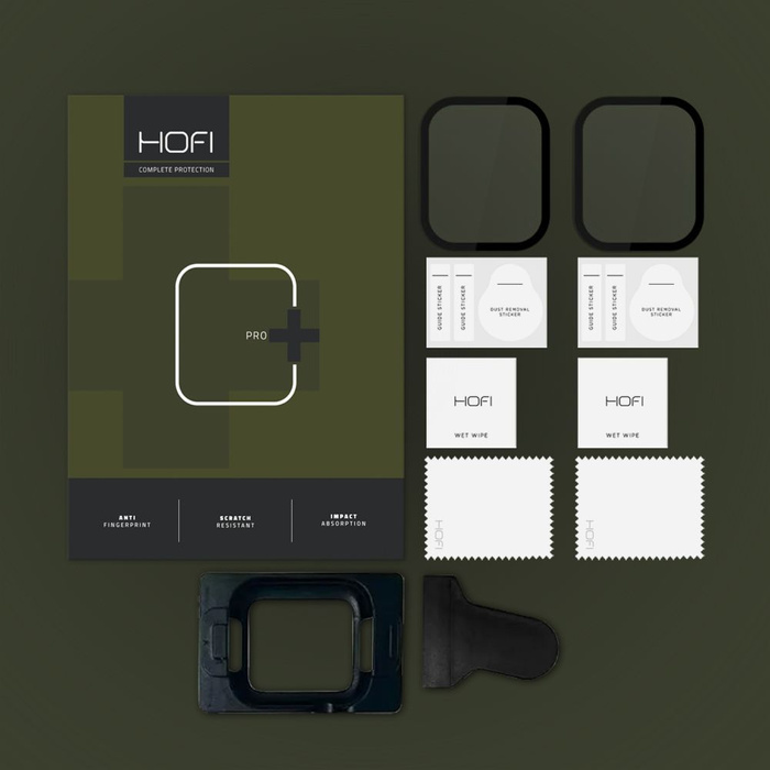 SZKŁO HYBRYDOWE HOFI HYBRID PRO+ 2-PACK APPLE WATCH 7 / 8 / 9 (45 MM) BLACK