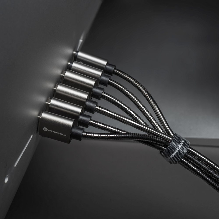 Kabel USB C do USB C Forcell F-Energy QC4.0 PD 5A 100W E-Mark Metal 1 m C239 srebrny