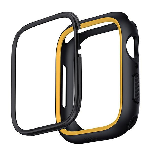 Etui UNIQ Moduo Apple Watch 9 8 7 6 SE 2022 44mm 45 mm Czarne-musztardowe