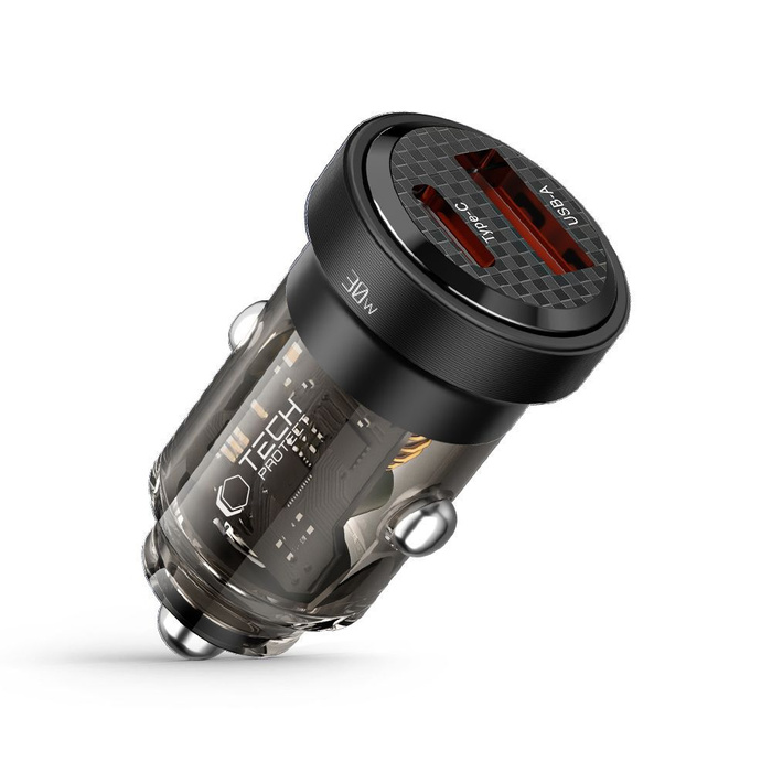 ŁADOWARKA TECH-PROTECT CC30W 2-PORT CAR CHARGER PD30W/QC3.0 BLACK