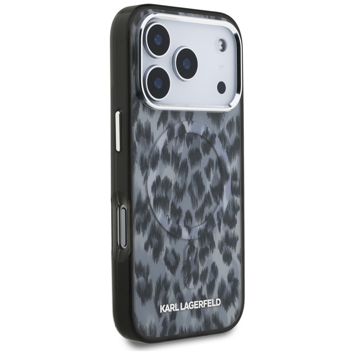 Etui Karl Lagerfeld IML Leopard Pattern  MagSafe do iPhone 17 Pro czarny
