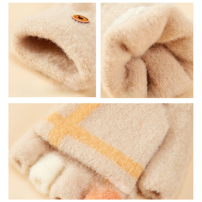 Rękawiczki zimowe do telefonu mitenki damskie / dziecięce - białe