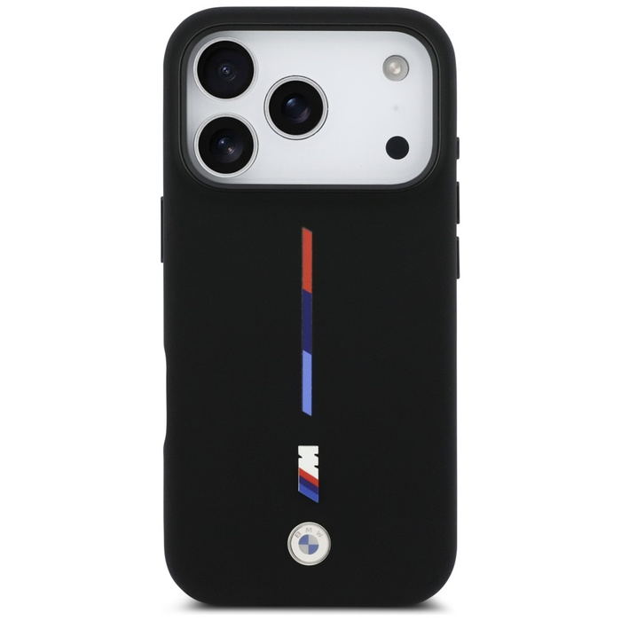 Etui BMW M Silicon Tricolor Line MagSafe do iPhone 17 Pro czarny