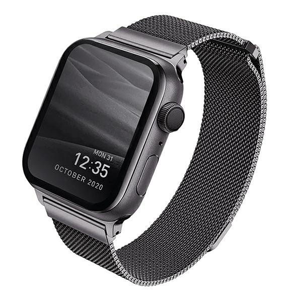 UNIQ pasek Dante Apple Watch Series 4/5/6/7/SE 40/41mm. Stainless Steel grafitowy/graphite