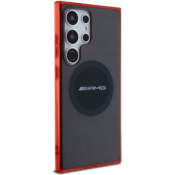 Etui AMG AMHMS24L23HBCK S24 Ultra S928 czarny/black hardcase Transparent Bicolor MagSafe Case