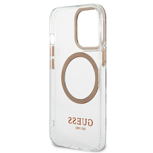 Etui GUESS Apple iPhone 13 Pro Max Metal Outline Magsafe Złoty Hardcase