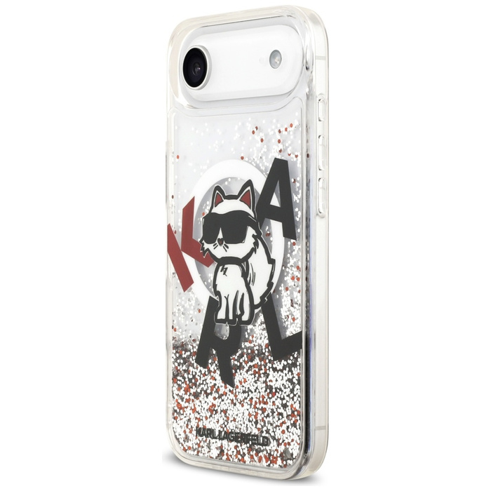 Etui Karl Lagerfeld Liquid Glitter       Choupette Logo MagSafe do iPhone Air przezroczysty