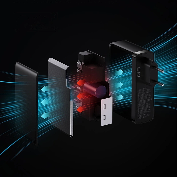 Ładowarka sieciowa Baseus GaN5 Pro 2xUSB-C + USB, 140W (czarna)