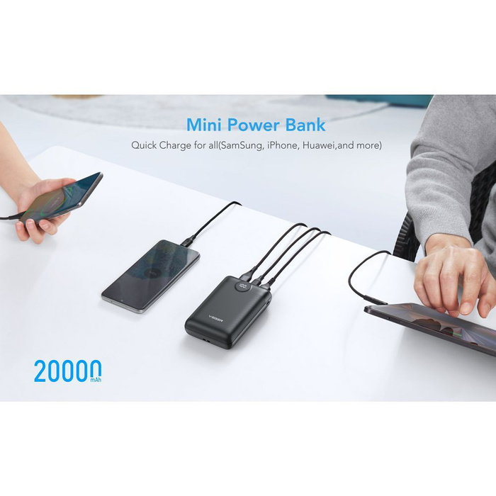 Powerbank Veger S20 (W2053) PD QC3.0 2A 22,5W 20000 mAh czarny