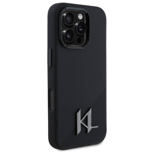 Etui Karl Lagerfeld iPhone 16 Pro Max 6.9" czarny/black hardcase Silicone Shadow Metal Initial MagSafe