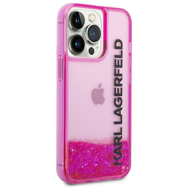 Etui KARL LAGERFELD Apple iPhone 14 Pro Max Liquid Glitter Elong Różowy Hardcase