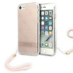 Etui GUESS Apple iPhone SE 2022 SE 2020 7 8 4G Print Strap Różowy Hardcase