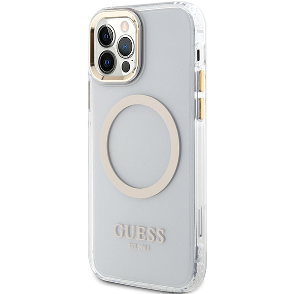 Etui Guess GUHMP12MHTRMD iPhone 12/12 Pro 6.1" złoty/gold hardcase Metal Outline Magsafe Case