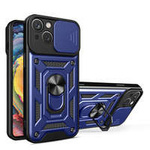 Etui Pancerne etui z podstawką i osłoną aparatu do iPhone 15 Plus Hybrid Armor Camshield - niebieskie Case