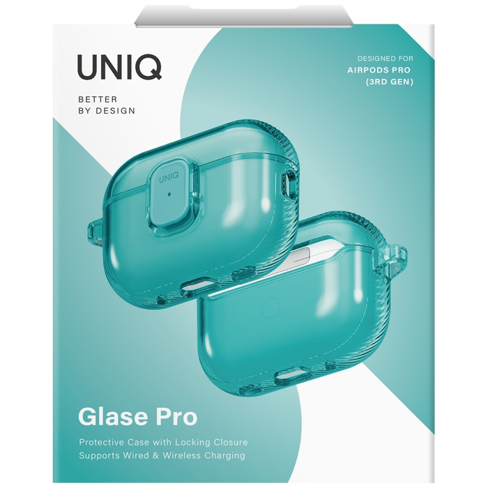 Etui UNIQ Glase Pro do AirPods Pro 3     Lock Case turkusowy