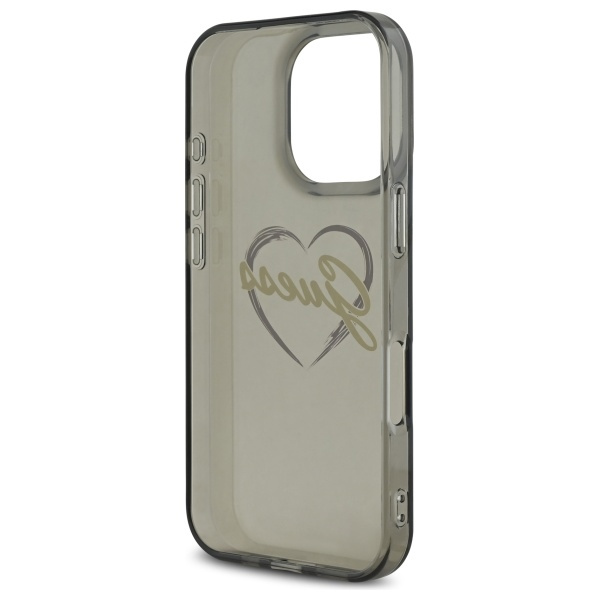 Etui Guess iPhone 16 Pro 6.3" czarny/black hardcase IML Heart