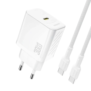 Ładowarka sieciowa Dudao A27PCEU PD 30W GaN USB-C z kablem USB-C - biała