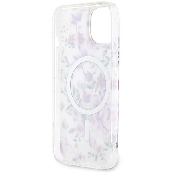 Etui Guess GUHMP14MHCFWST iPhone 14 Plus 6.7" transparent hardcase Flower MagSafe Case