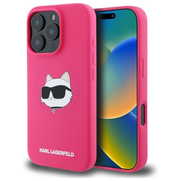 Etui Karl Lagerfeld iPhone 16 Pro fuksja/fuschia HC MagSafe Sil Choupette Head Print