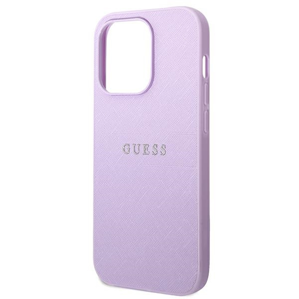 Etui GUESS Apple iPhone 14 Pro Saffiano Strap Fioletowy Case