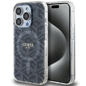 Etui Guess GUHMP15XHGCUSTGK iPhone 15 Pro Max 6.7" czarny/black hardcase IML GCube MagSafe Case