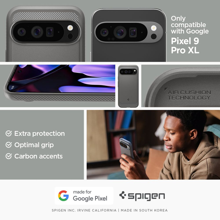Etui SPIGEN RUGGED ARMOR GOOGLE PIXEL 9 PRO XL MARBLE GREY