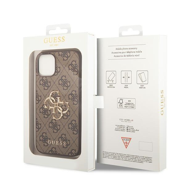 Etui Guess GUHCP15S4GMGBR iPhone 15 6.1" brązowy/brown hardcase 4G Big Metal Logo Case