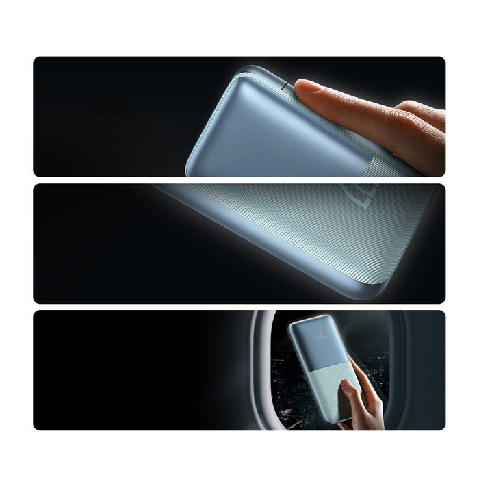 Baseus Bipow Pro powerbank 10000mAh 22.5W + kabel USB 3A 0.3m niebieski (PPBD040003)