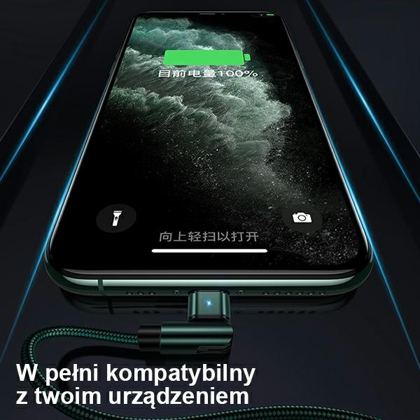 Kabel Pleciony USAMS USB Apple Lightning U60 Obrotowy 2A 1m Czarny