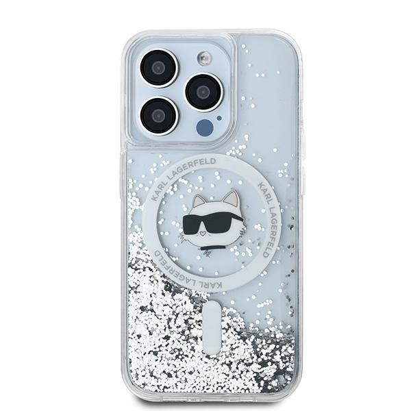 Etui Karl Lagerfeld KLHMP15XLGCHSGH iPhone 15 Pro Max 6.7" hardcase transparent Liquid Glitter Choupette Head Magsafe